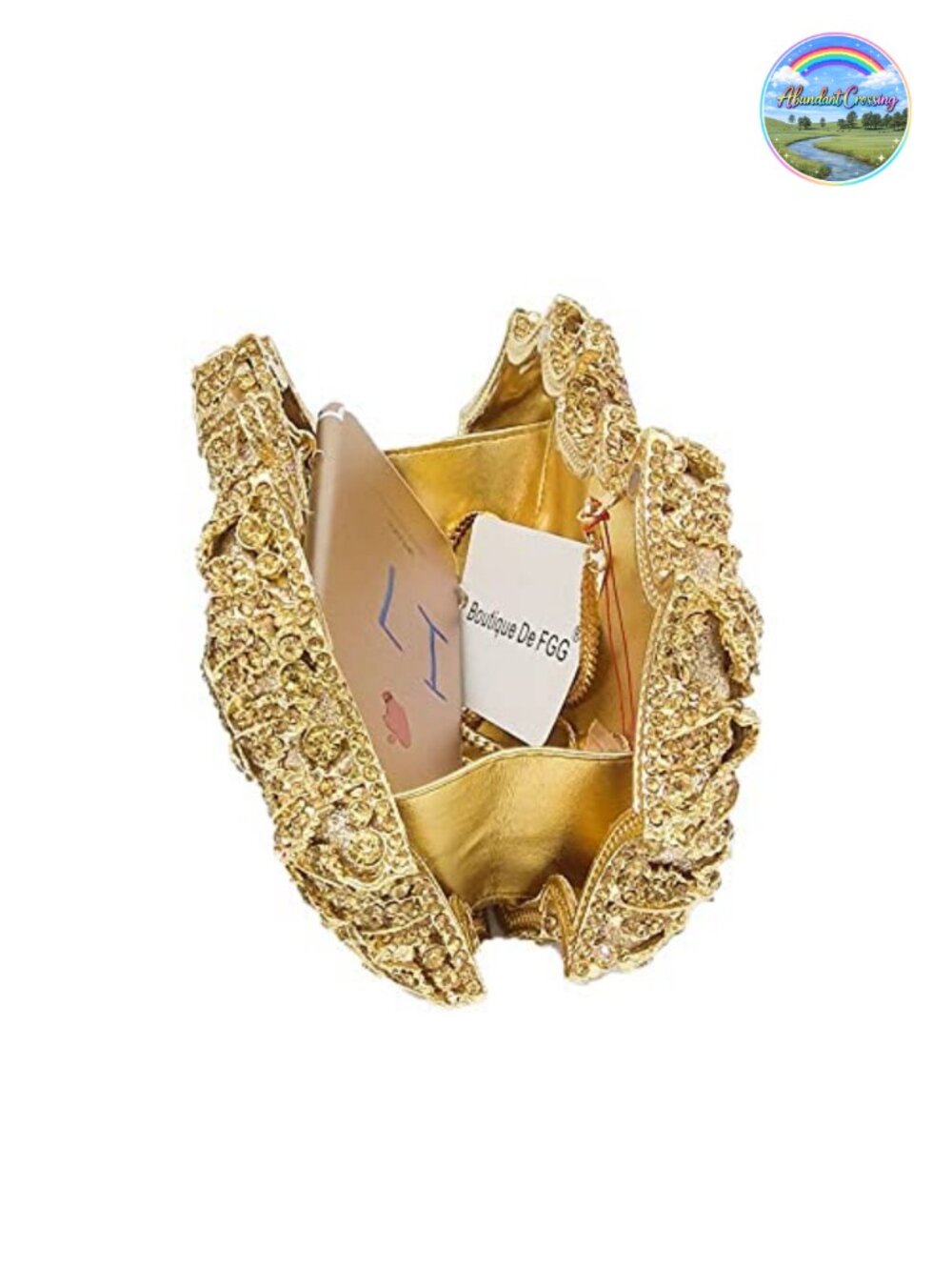 Embellished Floral Evening Clutch with Chain Straps Handbag Formal Party - Picture 5 of 6